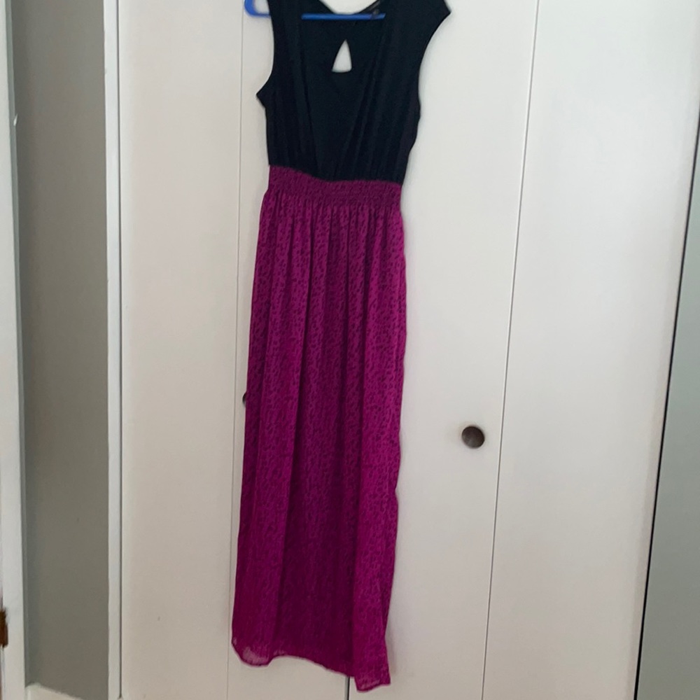 Black and purple maxi dress